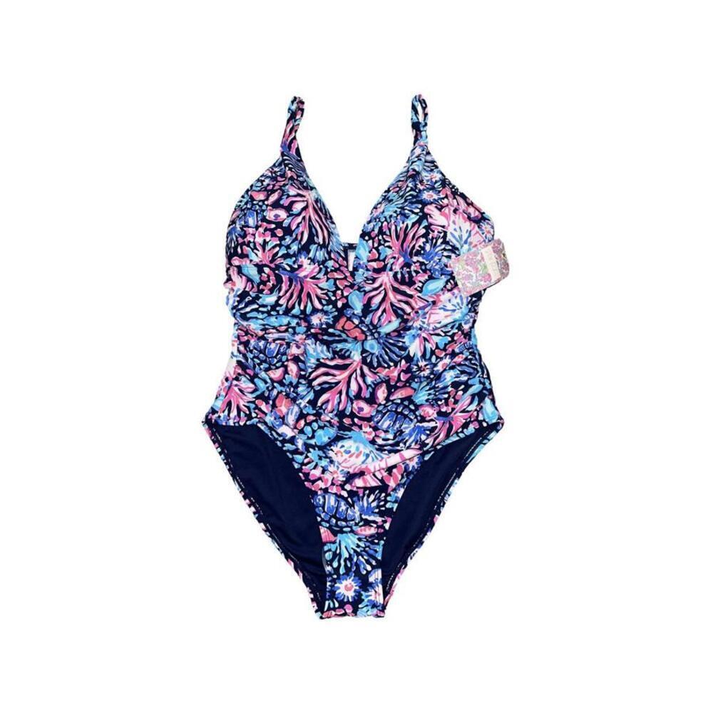 Stella Parker Collection One Piece Size Medium Swimsuit Medium Dress Blue NWT